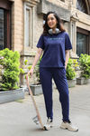 Zivame Friends Knit Cotton Loungewear Set - Medieval Blue — thumbnail 2